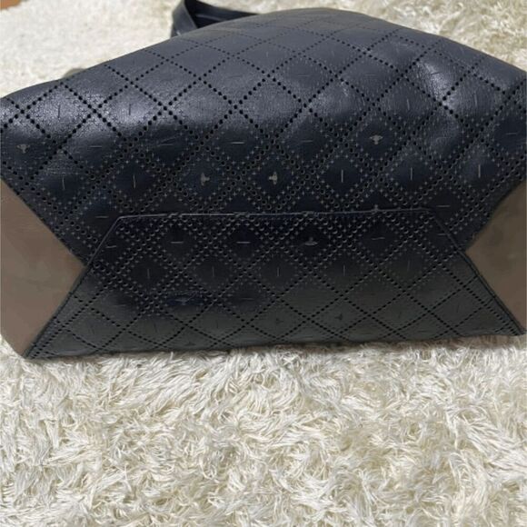 EUC Vivienne Westwood Leather Tote Bag – Black & Olive Green Orb Embossed Design - Picture 6 of 6